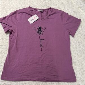 Bee Kind Graphic Purple Tee women’s XL NWT